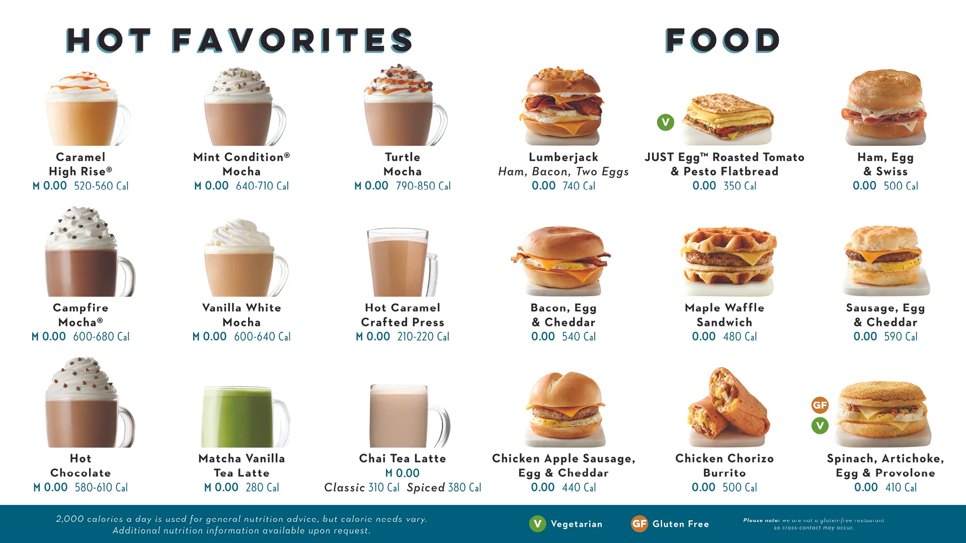 Image of the Caribou Coffee Menu